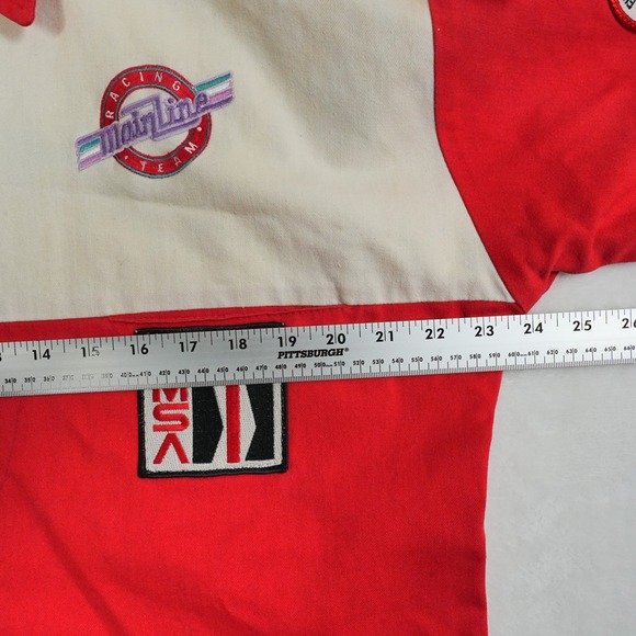 Vtg Simpson Racing Automotive Mechanic Button Up Shirt Single Stitch 2XL US Made - Picture 8 of 10